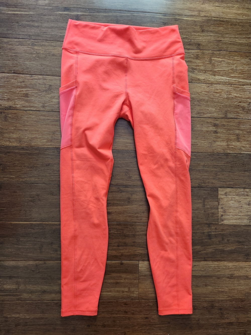 Fabletics Coral On The Go Powerhold High Waisted Leggings Yoga Pants Upf, Large
